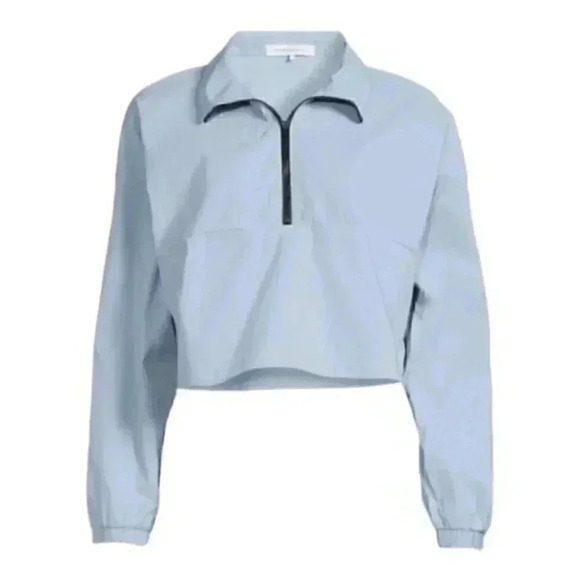 WeWoreWhat Cropped Nylon Mock Neck 1/4 Zip Pullover - Picture 1 of 6